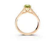 Solitaire Engagement Ring Setting for Fancy Yellow Emerald Cut Center with Cathedral Channel Band and Prong Head in Rose Gold