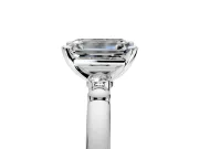 Solitaire Engagement Ring Setting for Emerald Cut Center with Beaded Shoulders and Prong Head in Platinum