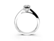 Solitaire Engagement Ring Setting for Emerald Cut Center with Princess Cut Channel Band and Prong Head in Platinum