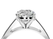 Solitaire Engagement Ring Setting for Cushion Cut Center with Tapered Split Shoulders and Prong Head in White Gold