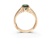 Split Shank Engagement Ring Setting for Fancy Green Radiant Cut Center with Pave Split Shank and Prong Head in Rose Gold