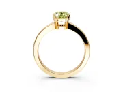 Solitaire Engagement Ring Setting for Fancy Yellow Oval Center with Plain Band and Flat Tab Prong Head in Yellow Gold