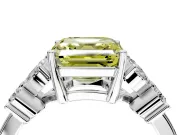 Floral Engagement Ring Setting for Fancy Yellow Princess Cut Center with Marquise Cluster Shoulders and Prong Head in Platinum