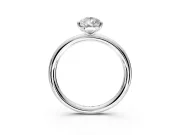 Low-Set Solitaire Engagement Ring Setting for Pear-Shaped Center with Thin Plain Band and Prong Head in Platinum