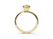 Minimalist Solitaire Engagement Ring Setting for Fancy Yellow Pear-Shaped Center with Thin Band and Prong Head in Yellow Gold