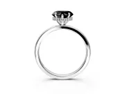 Hidden Halo Engagement Ring Setting for Fancy Black Heart-Shaped Center with Plain Band and Tall Prong Head in Platinum