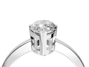 Solitaire Engagement Ring Setting for Marquise Center with Plain Band and Flat Tab Prong Head in White Gold