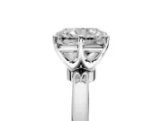 Solitaire Engagement Ring Setting for Radiant Cut Center with Plain Band and Tulip Prong Head in White Gold