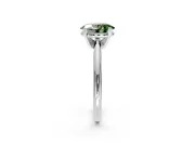 Solitaire Engagement Ring Setting for Fancy Green Oval Center with Knife Ridge Band and Claw Prong Head in Sterling Silver