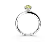 Solitaire Engagement Ring Setting for Fancy Yellow Pear-Shaped Center with Fine Pave Band and Prong Head in Platinum
