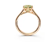 Solitaire Engagement Ring Setting for Fancy Yellow Princess Cut Center with Cathedral Band and Prong Head in Rose Gold