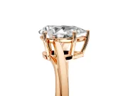 Solitaire Engagement Ring Setting for Pear-Shaped Center with Plain Bypass Twist Band and Prong Head in Rose Gold