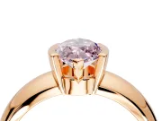 Tension Engagement Ring Setting for Fancy Pink Marquise Center with Wide Flat Band and Tension Head in Rose Gold