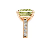 Solitaire Engagement Ring Setting for Fancy Yellow Princess Cut Center with Channel Accents and Prong Head in Rose Gold