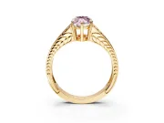 Split Shank Engagement Ring Setting for Fancy Pink Marquise Center with Pave Split Shank and Prong Head in Yellow Gold