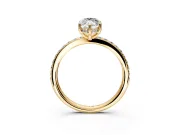 Solitaire Engagement Ring Setting for Marquise Center with Fine Pave Band and Prong Head in Yellow Gold
