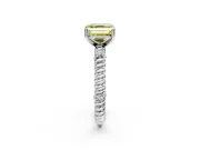 Rope Engagement Ring Setting for Fancy Yellow Asscher Cut Center with Accent Shoulders and Prong Head in Sterling Silver