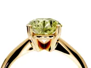 Solitaire Engagement Ring Setting for Fancy Yellow Round Cut Center with Knife Ridge Band and Claw Prong Head in Yellow Gold