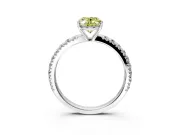 Solitaire Engagement Ring Setting for Fancy Yellow Oval Center with Large Accent Band and Prong Head in Platinum