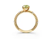 Rope Engagement Ring Setting for Fancy Yellow Oval Center with Accent Shoulders and Prong Head in Yellow Gold