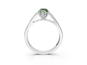 Solitaire Engagement Ring Setting for Fancy Green Marquise Center with Tapered Split Shoulders and Prong Head in Sterling Silver