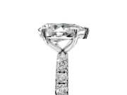 Solitaire Engagement Ring Setting for Pear-Shaped Center with Micro Pave Band and Prong Head in Sterling Silver