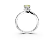 Solitaire Engagement Ring Setting for Fancy Yellow Pear-Shaped Center with Raised Channel Band and Prong Head in Platinum