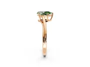 Solitaire Engagement Ring Setting for Fancy Green Pear-Shaped Center with Plain Bypass Twist Band and Prong Head in Rose Gold