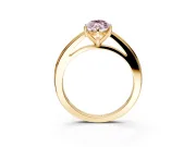 Solitaire Engagement Ring Setting for Fancy Pink Marquise Center with Flat-Sided Plain Band and Prong Head in Yellow Gold