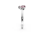 Solitaire Engagement Ring Setting for Fancy Pink Heart-Shaped Center with Basket Rail and Prong Head in Platinum