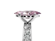 Solitaire Engagement Ring Setting for Fancy Pink Marquise Center with Channel-Set Accents and Prong Head in White Gold