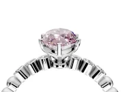Solitaire Engagement Ring Setting for Fancy Pink Marquise Center with Bezel-Dot Beaded Band and Prong Head in Sterling Silver