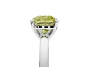 Solitaire Engagement Ring Setting for Fancy Yellow Cushion Cut Center with Basket Rail and Prong Head in Sterling Silver