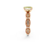 Solitaire Engagement Ring Setting for Fancy Yellow Radiant Cut Center with Marquise Panel Band and Prong Head in Rose Gold