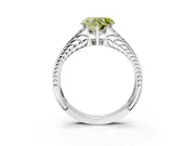 Split Shank Engagement Ring Setting for Fancy Yellow Heart-Shaped Center with Pave Split Shank and Prong Head in Sterling Silver