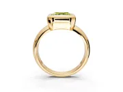 Solitaire Engagement Ring Setting for Fancy Yellow Asscher Cut Center with Wide Band and Bezel Head in Yellow Gold