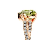 Solitaire Engagement Ring Setting for Fancy Yellow Heart-Shaped Center with Twisted Pave Split Shank and Prong Head in Rose Gold