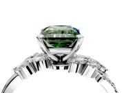 Solitaire Engagement Ring Setting for Fancy Green Radiant Cut Center with Marquise Accent Twist Band and Prong Head in White Gold