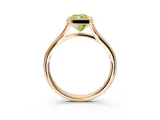 Solitaire Engagement Ring Setting for Fancy Yellow Radiant Cut Center with V Split Shank and Bezel Head in Rose Gold