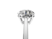 Solitaire Engagement Ring Setting for Round Cut Center with Open Cathedral Shoulders and Prong Head in Sterling Silver