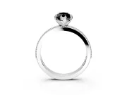 Milgrain Pave Engagement Ring Setting for Fancy Black Marquise Center with Accent Band and Prong Head in Platinum