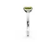 Solitaire Engagement Ring Setting for Fancy Yellow Emerald Cut Center with Basket Rail and Prong Head in Platinum