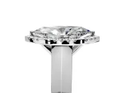 Halo Engagement Ring Setting for Marquise Center with Knife Ridge Cathedral Band and Prong Head in Platinum