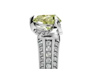 Solitaire Engagement Ring Setting for Fancy Yellow Heart-Shaped Center with Accented Split Shank and Prong Head in Sterling Silver