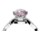 Solitaire Engagement Ring Setting for Fancy Pink Marquise Center with Accented Twist Band and Leaf Prong Head in Platinum