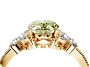 Solitaire Engagement Ring Setting for Fancy Yellow Oval Center with Marquise Flower Shoulders and Prong Head in Yellow Gold