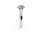 Halo Engagement Ring Setting for Round Cut Center with Knife Ridge Cathedral Band and Prong Head in Platinum