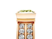 Bezel Engagement Ring Setting for Fancy Yellow Princess Cut Center with Wide Channel-Set Band and Bezel Head in Rose Gold