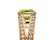 Split Shank Engagement Ring Setting for Fancy Yellow Asscher Cut Center with Pave Split Shank and Prong Head in Rose Gold