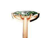Solitaire Engagement Ring Setting for Fancy Green Marquise Center with Flat-Sided Plain Band and Prong Head in Rose Gold